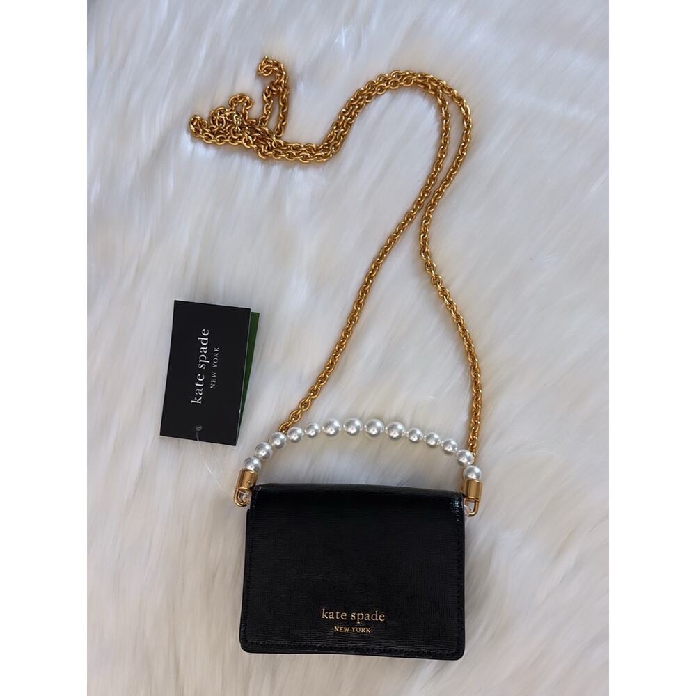 kate spade Black Pearl-Handle Mini Crossbody with Gold Chain - Picture 5 of 7